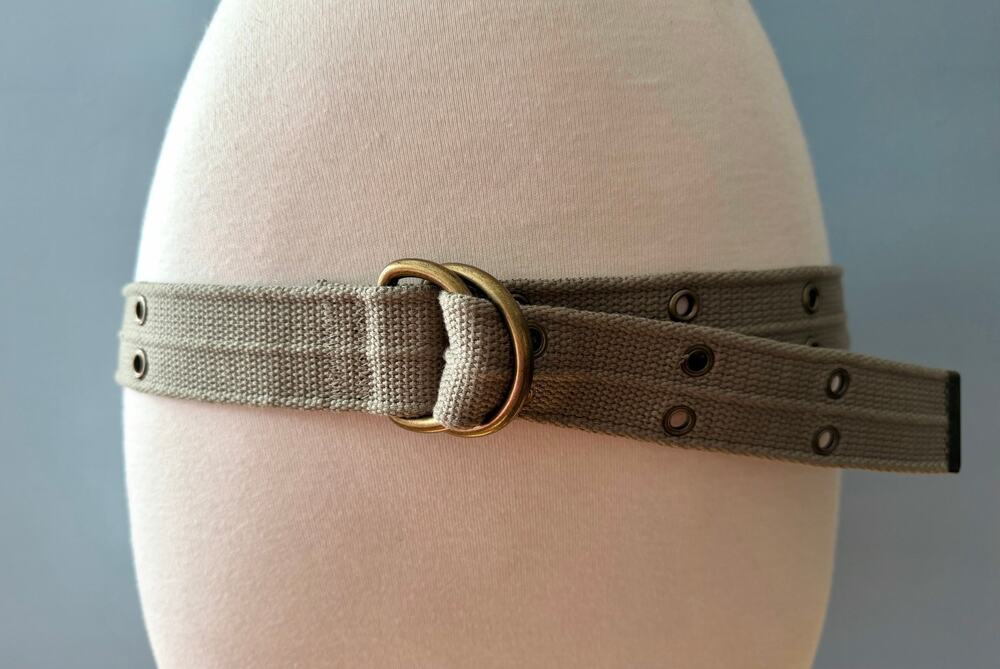 Army Green Cotton Grommet Belt Womens sz 14